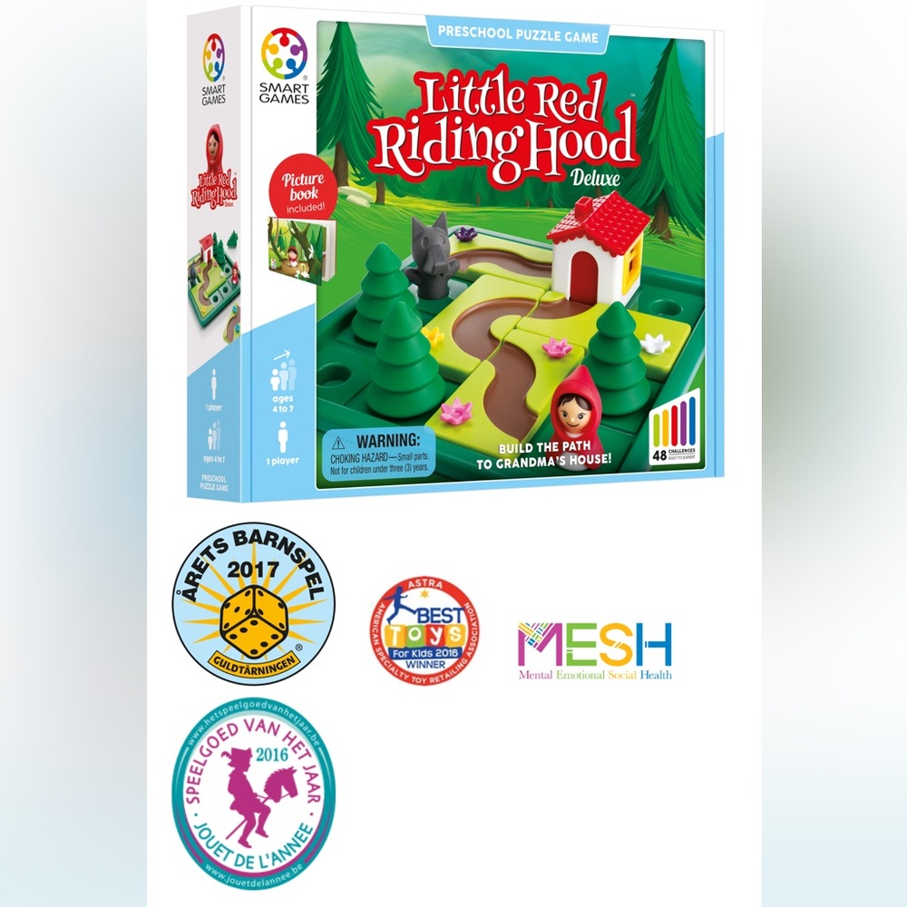 ❤️Smart Games Little Red Riding Hood Deluxe 1 Player Ages 4-7 Puzzle Game EUC❤️